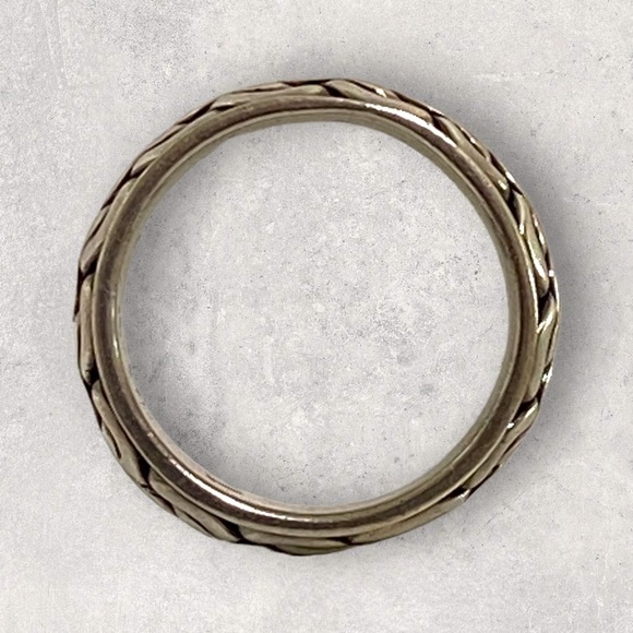 925 Sterling Silver Braided Spinner Ring - Picture 3 of 4